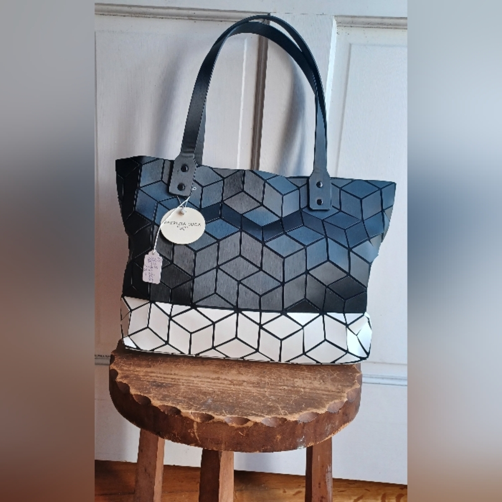Patrizia Luca Geometric Black and White Tote Bag